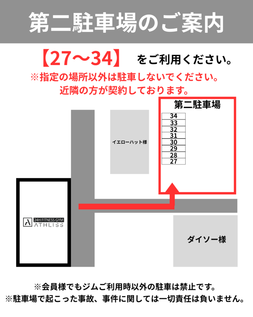 ATHLISS 太子店 第二駐車場のご案内